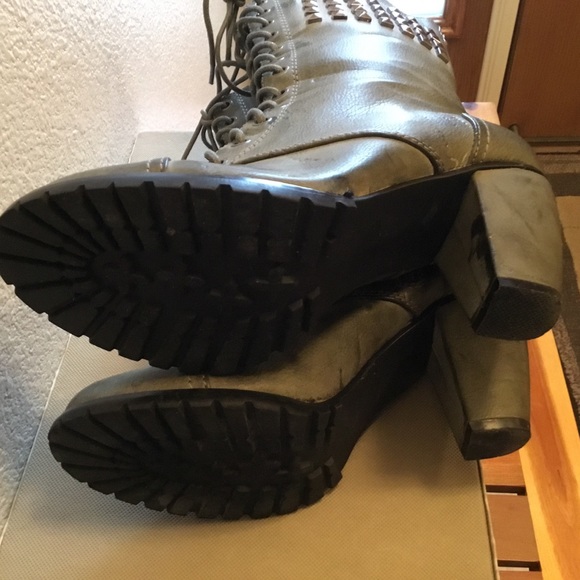 Bucco Capensis weathered faux leather combat boots - Picture 5 of 8